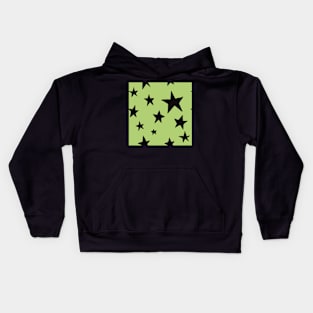 light green black stars pattern stockholm style Kids Hoodie